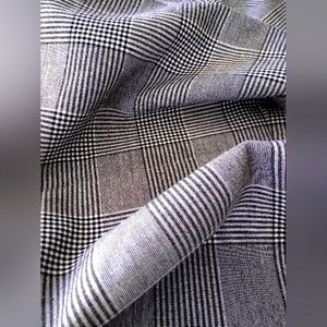 Wide leg tweed-like slacks.